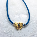 Lucky 24 Heart Charm Cord Necklace