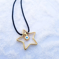 Star Pendant with Evil Eye Drop