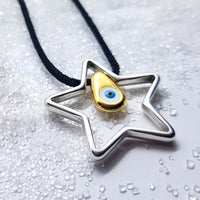 Star Pendant with Evil Eye Drop