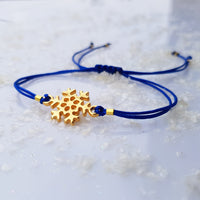 Snowflake bracelet▪red▪black▪electric blue cords