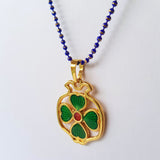 Pomegranante with a four-leaf clover Pendant Necklace
